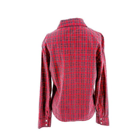 Tommy Hilfiger Red Green Plaid‎ Button Front Dress Shirt Size 10 - Picture 5 of 8